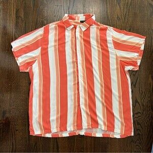 No Boundaries Men’s Rayon Resort Striped Shirt Sz 3XL